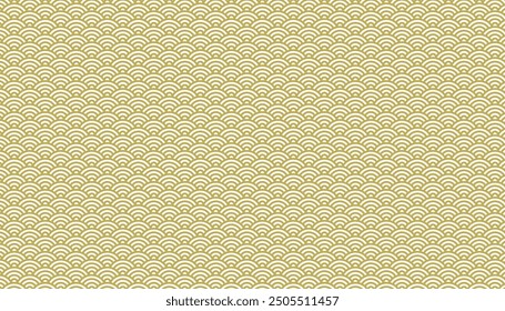 Fondo sin fisuras del patrón con el fondo blanco y las olas del mar del oro