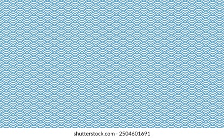Seamless Pattern Background with White Background and Light Blue Sea Waves