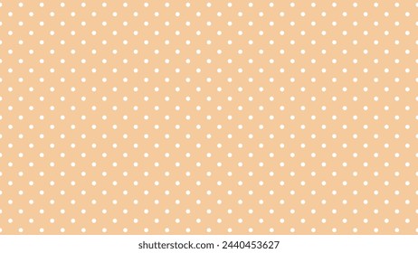 Seamless pattern background with white polka dots on cute orange background