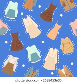 Seamless pattern background of women clothes.