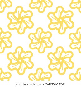 Fondo de patrón sin fisuras con flores amarillas.eps