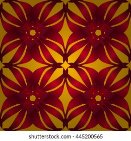 seamless pattern background with yellow, lilac, red and orange flowers