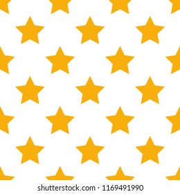 Seamless Pattern Background Yellow Stars - Vector Illustration On White Background