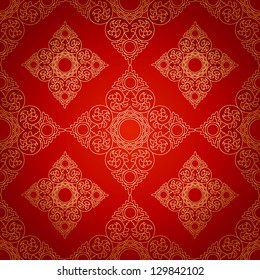 Seamless pattern background.Classic gothic floral wallpaper  with royal luxury design . Vector illustration
