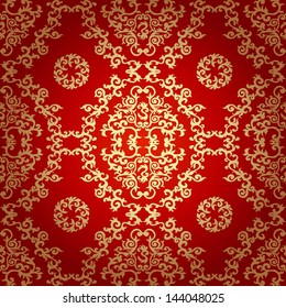 Seamless pattern background.Damask wallpaper. Vector illustration