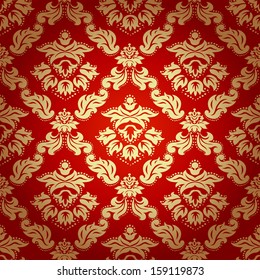 Seamless pattern background.Damask wallpaper. Vector illustration