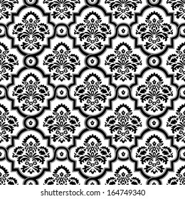 Seamless pattern background.Damask wallpaper. Vector illustration
