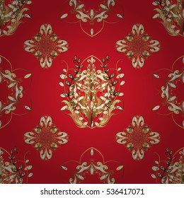 Seamless pattern background.Damask wallpaper. Vector illustration. Radial gradient shape.