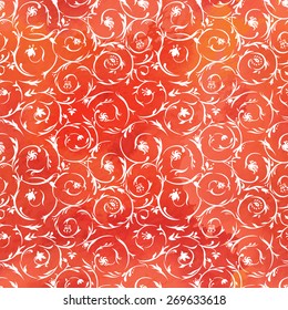 Seamless pattern background.Ornament in chinese style. Elegant floral design. Watercolor background. Hand drawing. Vector illustration