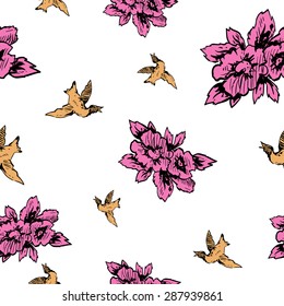 Seamless pattern backgrounds. hand drawn decorative elements, vector illustration