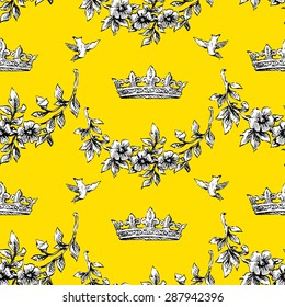 Seamless pattern backgrounds. hand drawn decorative elements, vector illustration