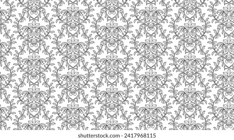 Seamless Pattern Backgrounds Web graphics, Islamic Arabesque Pattern (B and W), Vector Illustration