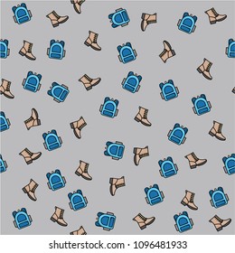 Seamless pattern with backpack, gumshoes.Back to school. Perfect for wallpaper. 