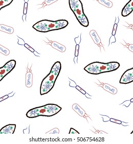 seamless pattern bacteria