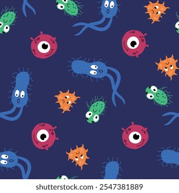 Seamless pattern with bacteria. Design for fabric, textile, wallpaper, packaging	

