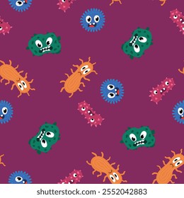 Seamless pattern with bacteria. Design for fabric, textile, wallpaper, packaging	
