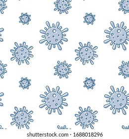Seamless pattern bacterium сoronavirus vector illustration. Stop COVID-19.