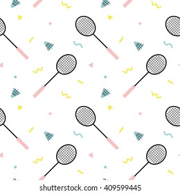 Seamless pattern with badminton rackets 4