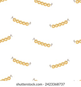 Seamless pattern Bagels with poppies. Vector doodle illustration of dry bublik, traditional Russian cookies.