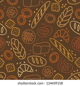 Seamless pattern with bakery products