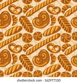 Seamless pattern with bakery products 