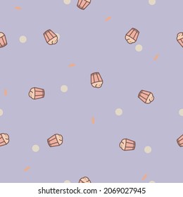 Seamless pattern with bakery products, Vector illustration.