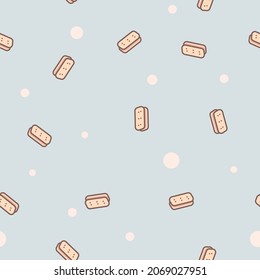 Seamless pattern with bakery products, Vector illustration.