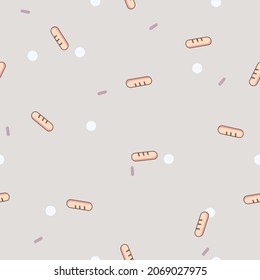 Seamless pattern with bakery products, Vector illustration.