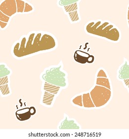 seamless pattern bakery set illustration