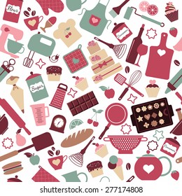 Seamless pattern of bakery and sweets