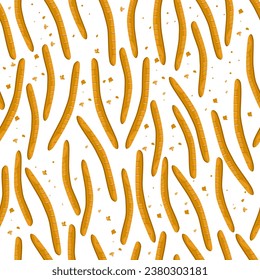 Seamless pattern of baking Baguette Bread