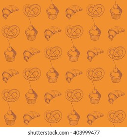 seamless pattern with baking pictures