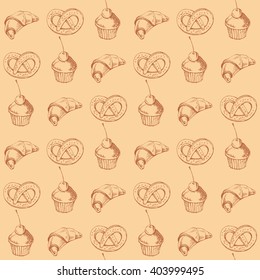 seamless pattern with baking pictures