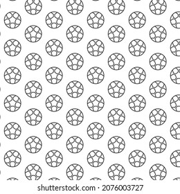 Seamless pattern of ball in white background with mini doodle (icon). Vector Illustration