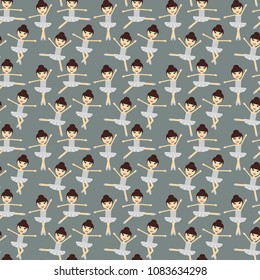 seamless pattern with ballerinas