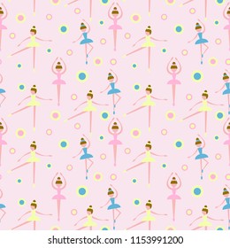 seamless pattern of Ballet Dancer Girl 