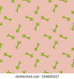 Seamless pattern balloon dogs. Background of circus bubble animal in doodle style. Repeated design texture for printing, fabric, wrapping, wallpaper, tissue. Vector illustration.