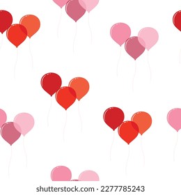 Seamless pattern with balloons. Birthday concept, party, event. 