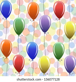 Seamless pattern with balloons. A celebratory background.