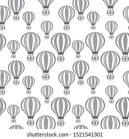 seamless pattern with balloons, monochrome ornament for wallpaper