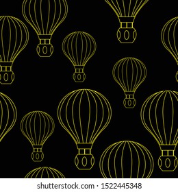 seamless pattern with balloons, monochrome ornament for wallpaper