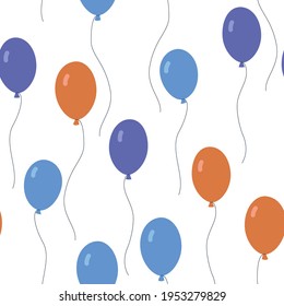 Patrón sin foco con globos sobre fondo blanco.