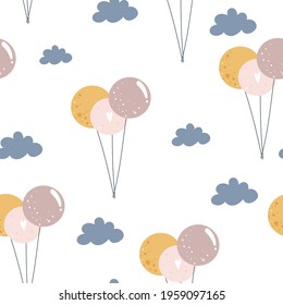 
seamless pattern with balloons. print for the design of children's products, clothing, textiles, wrapping paper