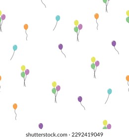 seamless pattern with balloons in soft colors; vector design for cards, invitations, wedding or baby shower albums, backgrounds