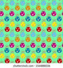 seamless pattern with balls for Christmas tree, in bright colors