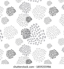 Seamless pattern with balls of dots, and an abstract pattern similar to spots on animal skins for textiles, upholstery, paper