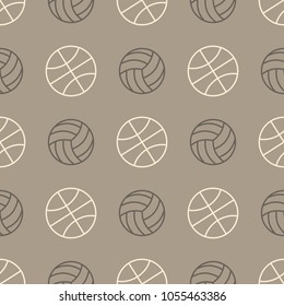 Seamless pattern with balls line icons for your design