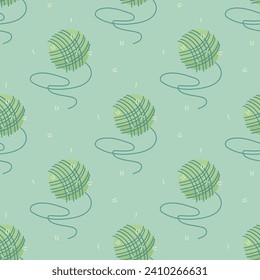 Seamless pattern of balls of thread, vector illustration for fabric, print, apparel 