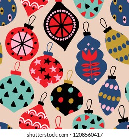 seamless pattern with Сhristmas balls - vector illustration, eps