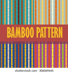 Seamless pattern bamboo  asia china rattan color vertical string